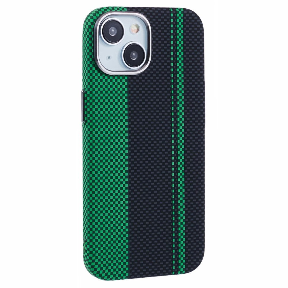 EIDERWOOD - Mønstret Carbon Cover - iPhone 14 - MagSafe Kompatibel - Green/Black