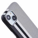 EIDERWOOD - Mønstret Carbon Cover - iPhone 14 - MagSafe Kompatibel - Grey Stripes