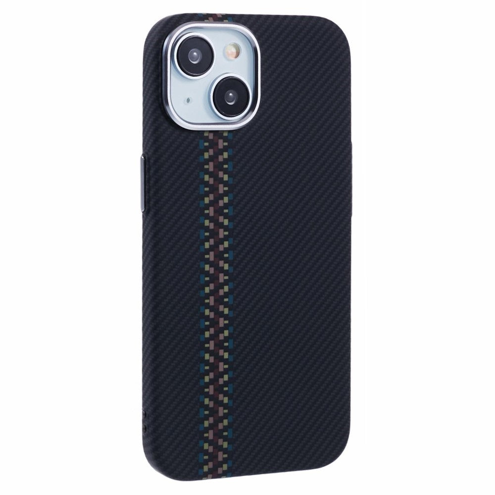 EIDERWOOD - Mønstret Carbon Cover - iPhone 14 - MagSafe Kompatibel - Dark ZigZag Pattern