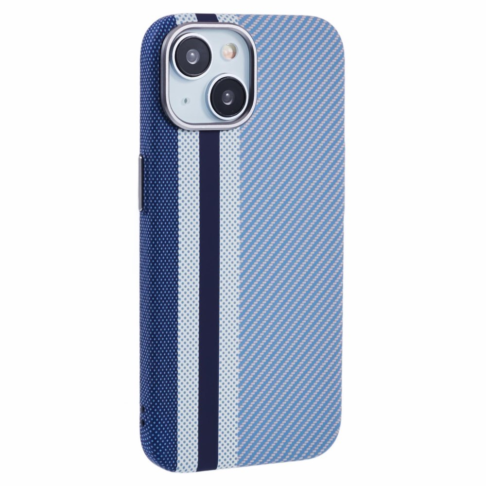 EIDERWOOD - Mønstret Carbon Cover - iPhone 14 - MagSafe Kompatibel - Blue Stripes