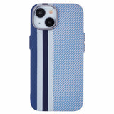 EIDERWOOD - Mønstret Carbon Cover - iPhone 14 - MagSafe Kompatibel - Blue Stripes