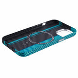 EIDERWOOD - Mønstret Carbon Cover - iPhone 14 - MagSafe Kompatibel - Blue/Black