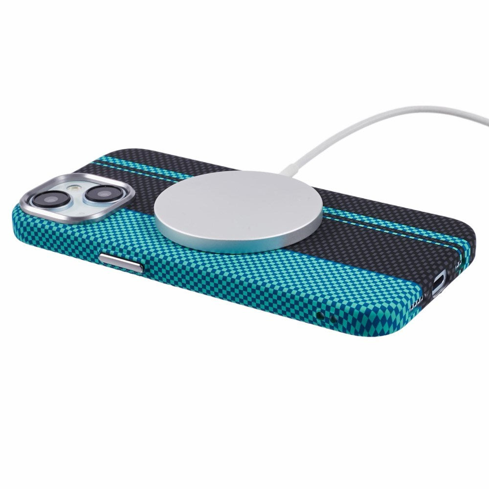 EIDERWOOD - Mønstret Carbon Cover - iPhone 13 - MagSafe Kompatibel - Blue/Black