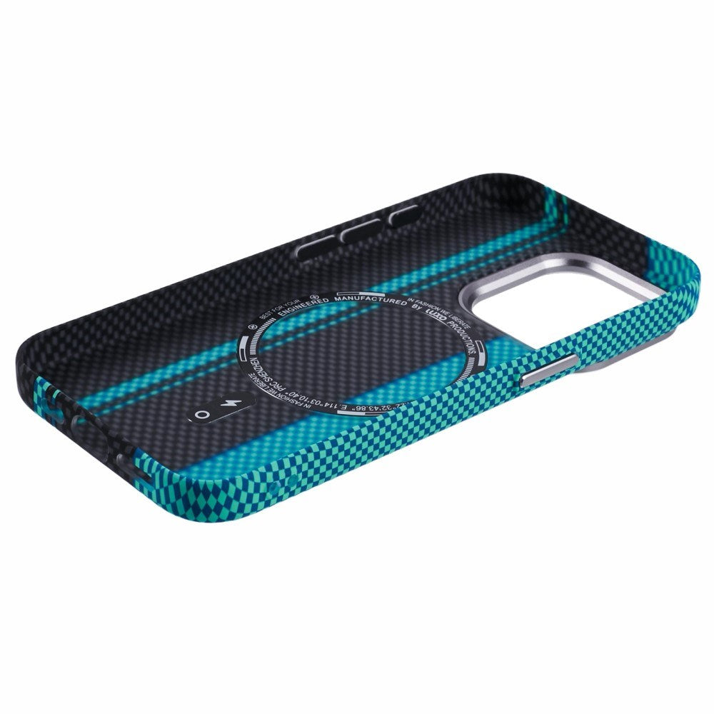 EIDERWOOD - Mønstret Carbon Cover - iPhone 13 Pro - MagSafe Kompatibel - Blue/Black