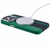 EIDERWOOD - Mønstret Carbon Cover - iPhone 13 Pro - MagSafe Kompatibel - Green/Black