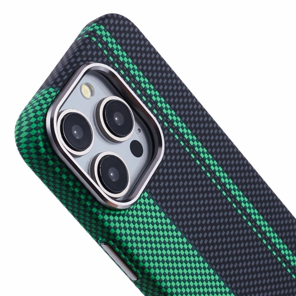 EIDERWOOD - Mønstret Carbon Cover - iPhone 13 Pro - MagSafe Kompatibel - Green/Black