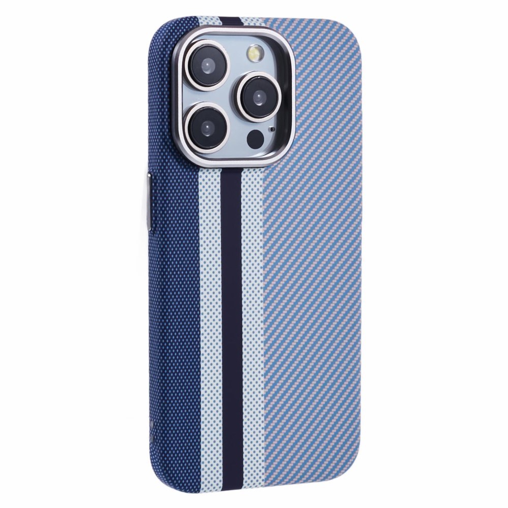 EIDERWOOD - Mønstret Carbon Cover - iPhone 13 Pro - MagSafe Kompatibel - Blue Stripes