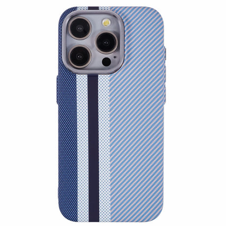 EIDERWOOD - Mønstret Carbon Cover - iPhone 13 Pro - MagSafe Kompatibel - Blue Stripes