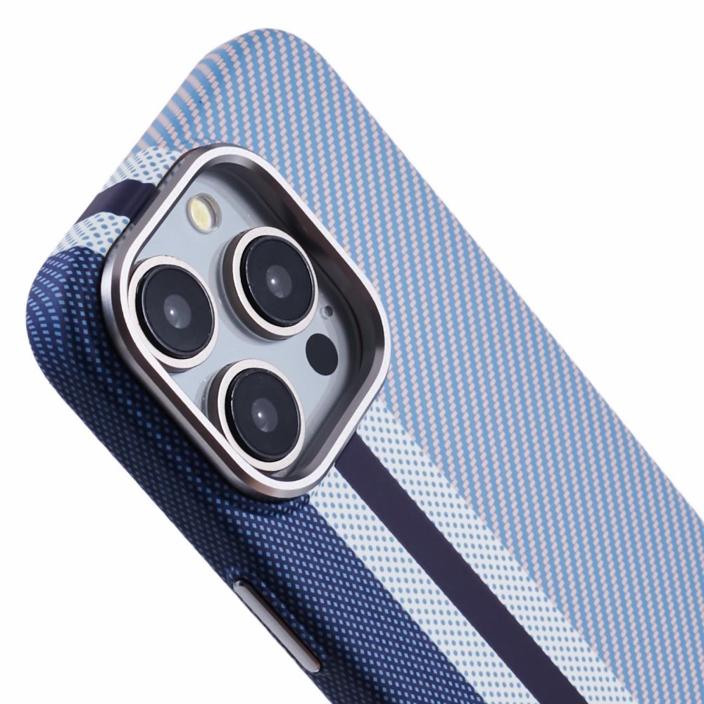 EIDERWOOD - Mønstret Carbon Cover - iPhone 13 Pro - MagSafe Kompatibel - Blue Stripes