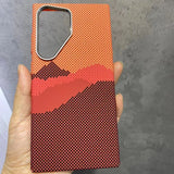 EIDERWOOD - Mønstret Carbon Cover - Samsung Galaxy S24 Ultra - MagSafe Kompatibel - Orange Peak