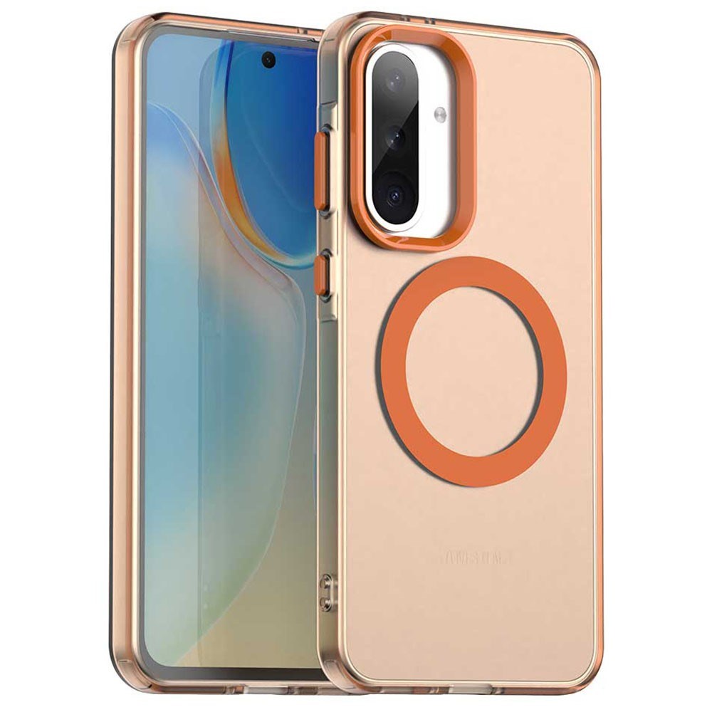 EIDERWOOD Samsung Galaxy A36 (5G) Hybrid Plast Bagside Cover - MagSafe Kompatibel - Gennemsigtig / Orange