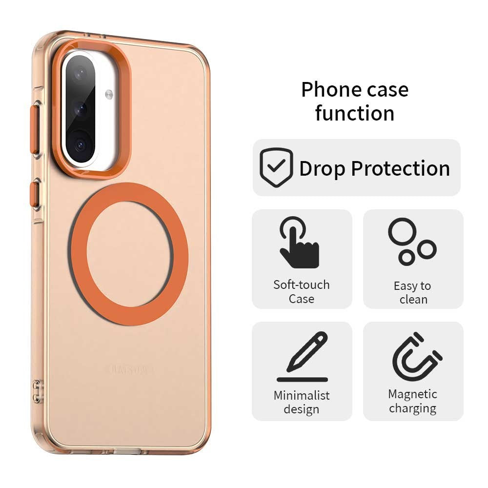 EIDERWOOD Samsung Galaxy A36 (5G) Hybrid Plast Bagside Cover - MagSafe Kompatibel - Gennemsigtig / Orange