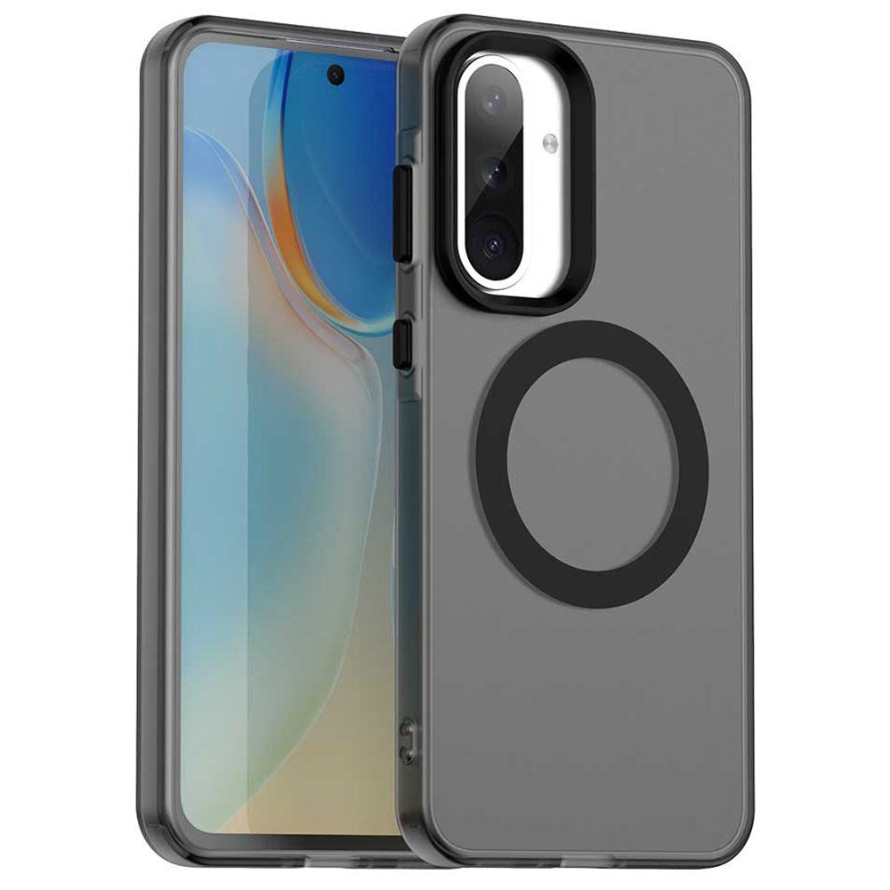 EIDERWOOD Samsung Galaxy A36 (5G) Hybrid Plast Bagside Cover - MagSafe Kompatibel - Gennemsigtig / Sort