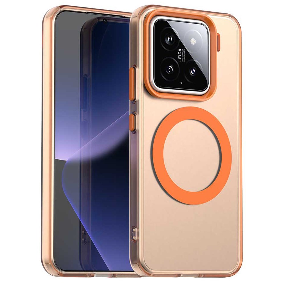 EIDERWOOD Xiaomi 15 Hybrid Plast Bagside Cover - MagSafe Kompatibel - Gennemsigtig / Orange