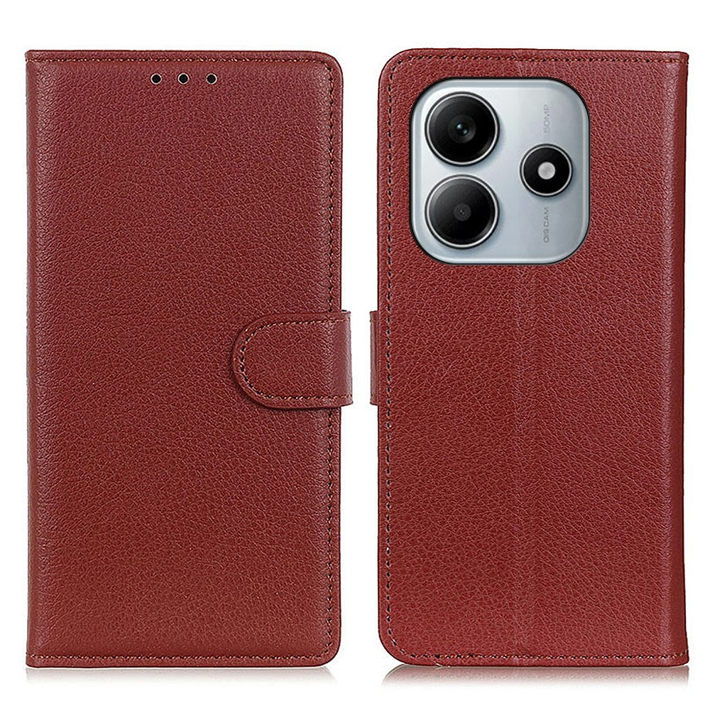 EIDERWOOD - Xiaomi Redmi Note 14 (4G) - Kunstlæder Flip Cover m. Kortholder & Ståfunktion - Brun