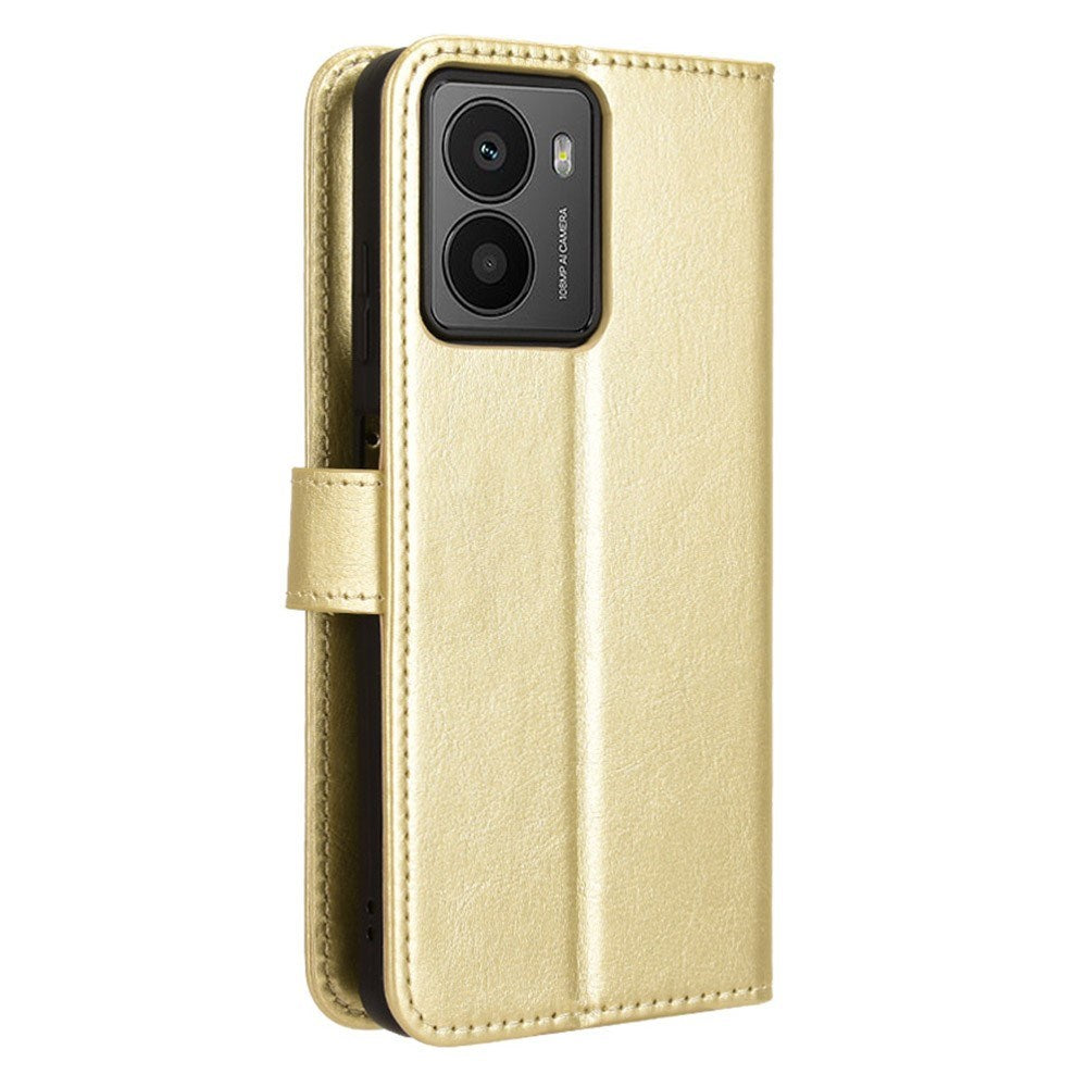 HMD Fusion / Fusion X1 - EIDERWOOD Kunstlæder Flip Cover m. Strop - Guld