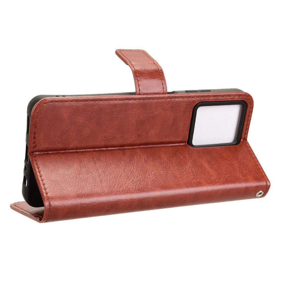 HMD Fusion / Fusion X1 - EIDERWOOD Kunstlæder Flip Cover m. Strop - Brun