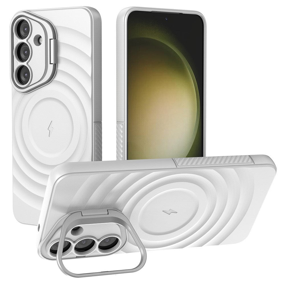 EIDERWOOD - Samsung Galaxy S25+ (Plus) - Fleksibelt Plastik Cover m. Tekstur & Kickstand - Hvid