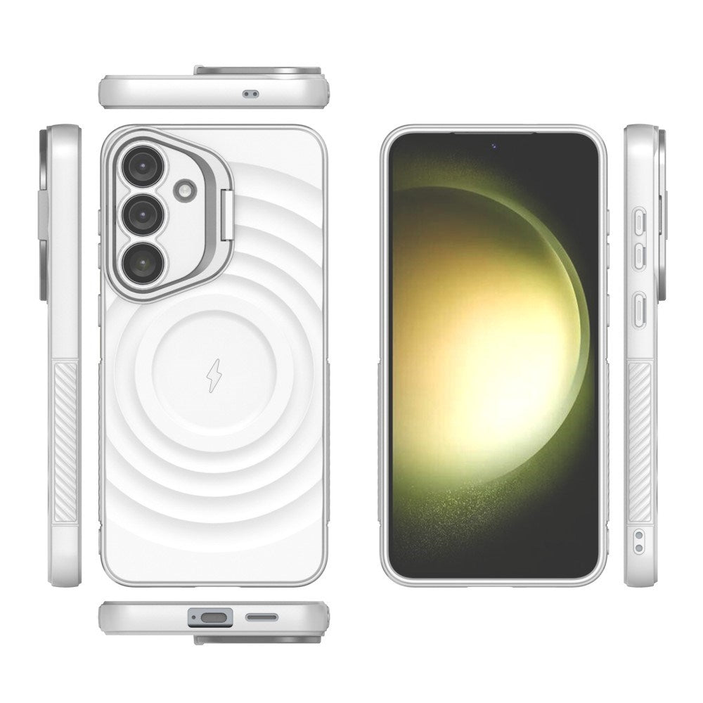 EIDERWOOD - Samsung Galaxy S25+ (Plus) - Fleksibelt Plastik Cover m. Tekstur & Kickstand - Hvid