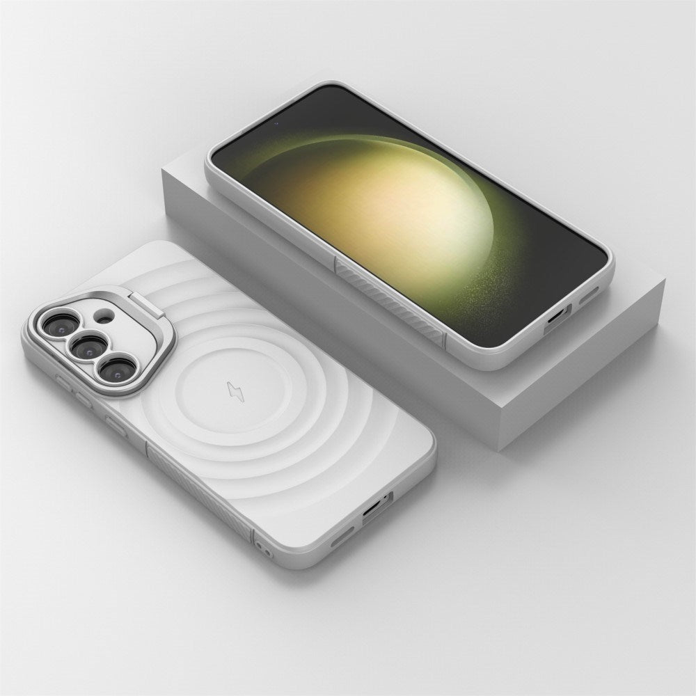 EIDERWOOD - Samsung Galaxy S25+ (Plus) - Fleksibelt Plastik Cover m. Tekstur & Kickstand - Hvid