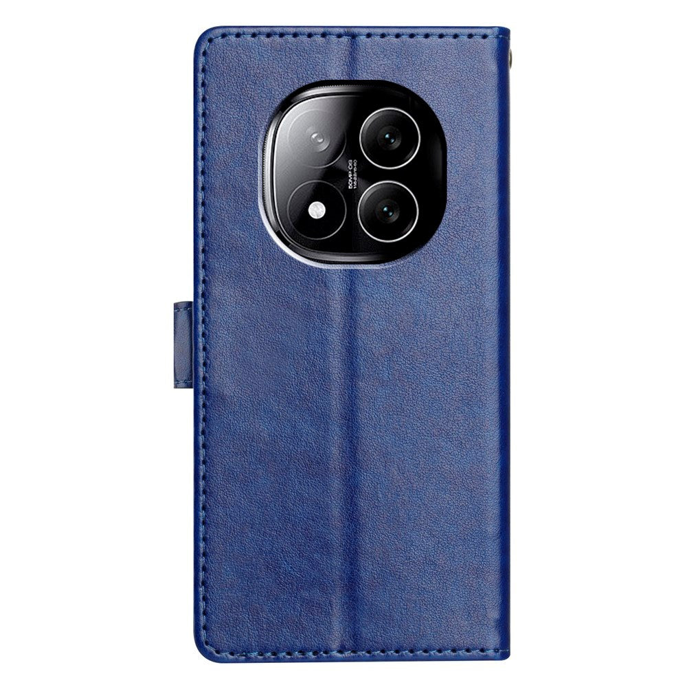 Xiaomi Redmi Note 14 Pro (5G) / Poco X7 - EIDERWOOD Kunstlæder Flip Cover m. Strop - Blå