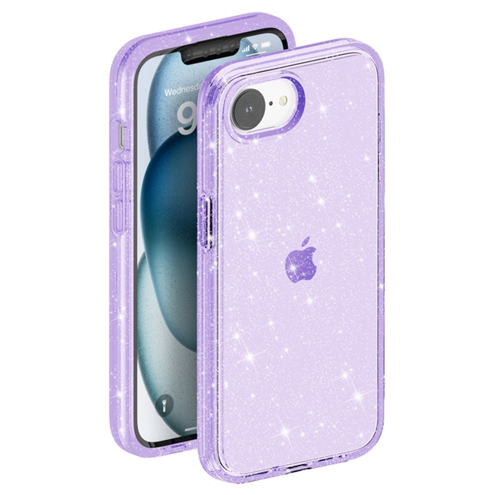 EIDERWOOD - iPhone 16e - Hybrid Glitter Plastik Cover - MagSafe Kompatibel - Lilla