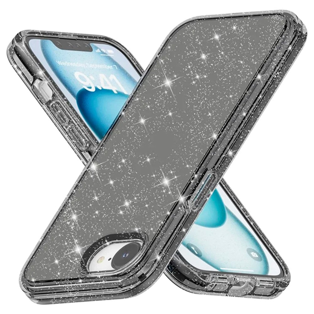 EIDERWOOD - iPhone 16e - Hybrid Glitter Plastik Cover - MagSafe Kompatibel - Sort