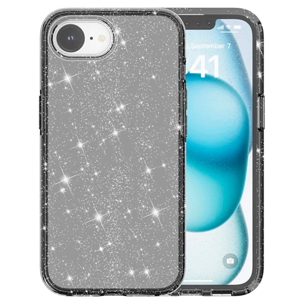 EIDERWOOD - iPhone 16e - Hybrid Glitter Plastik Cover - MagSafe Kompatibel - Sort