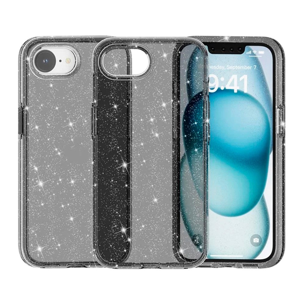 EIDERWOOD - iPhone 16e - Hybrid Glitter Plastik Cover - MagSafe Kompatibel - Sort