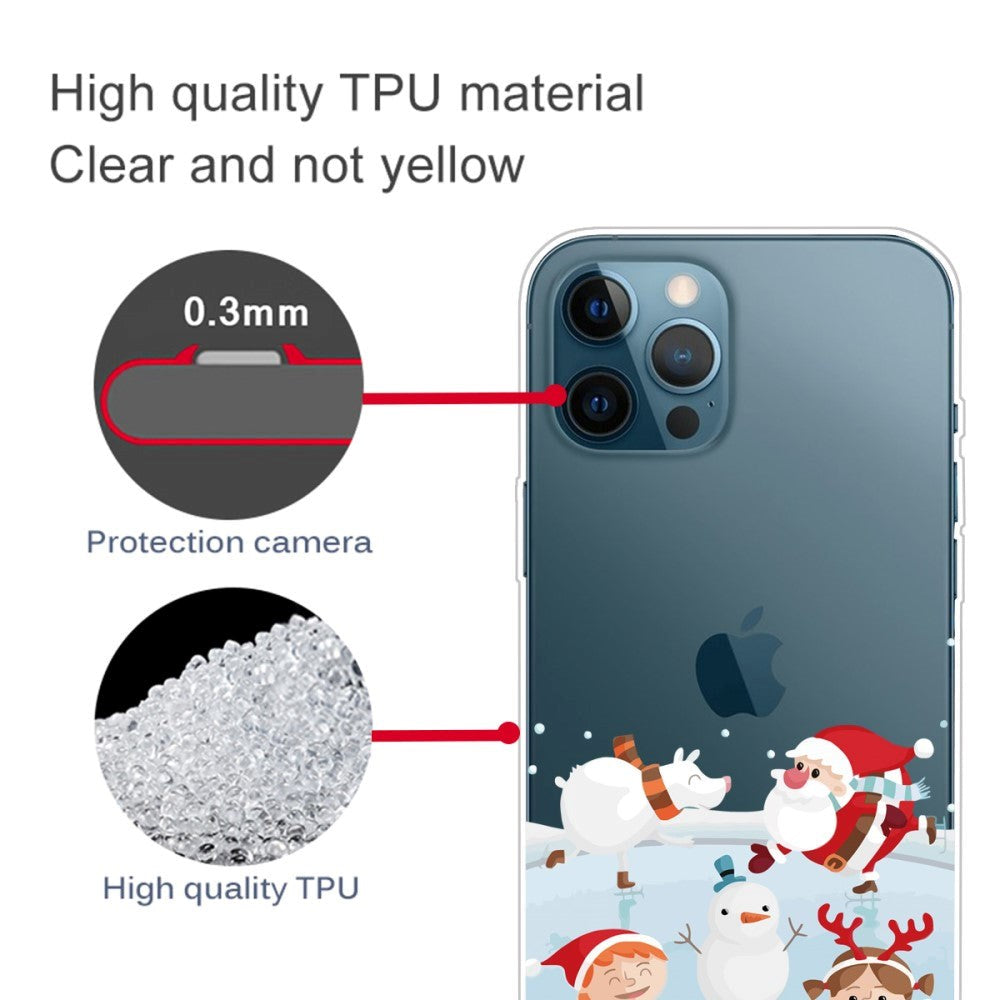 iPhone 14 Pro Fleksibel Plastik Jule Mobil Cover - Sneboldkamp