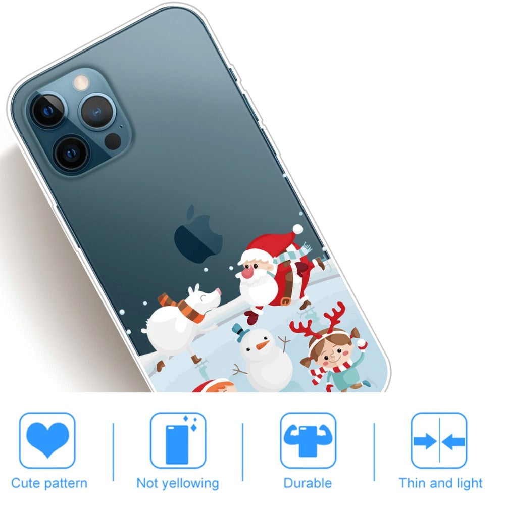 iPhone 14 Pro Fleksibel Plastik Jule Mobil Cover - Sneboldkamp