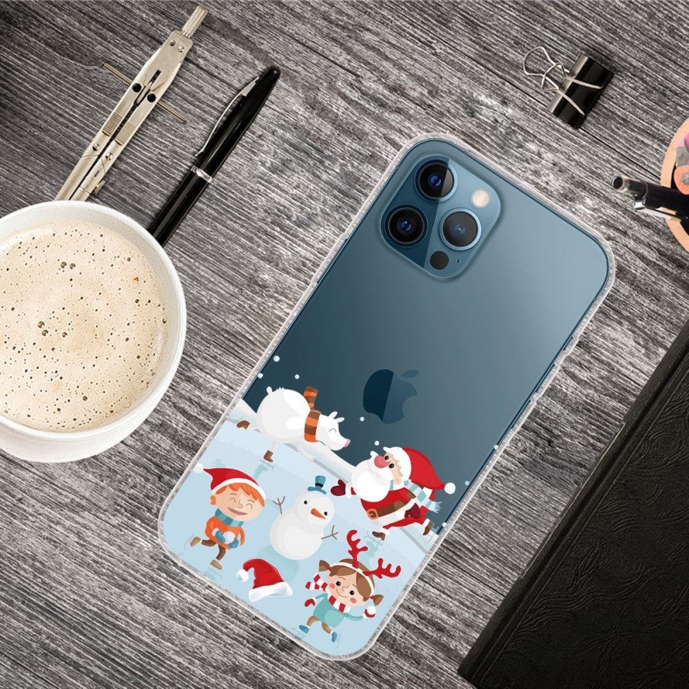 iPhone 14 Pro Fleksibel Plastik Jule Mobil Cover - Sneboldkamp