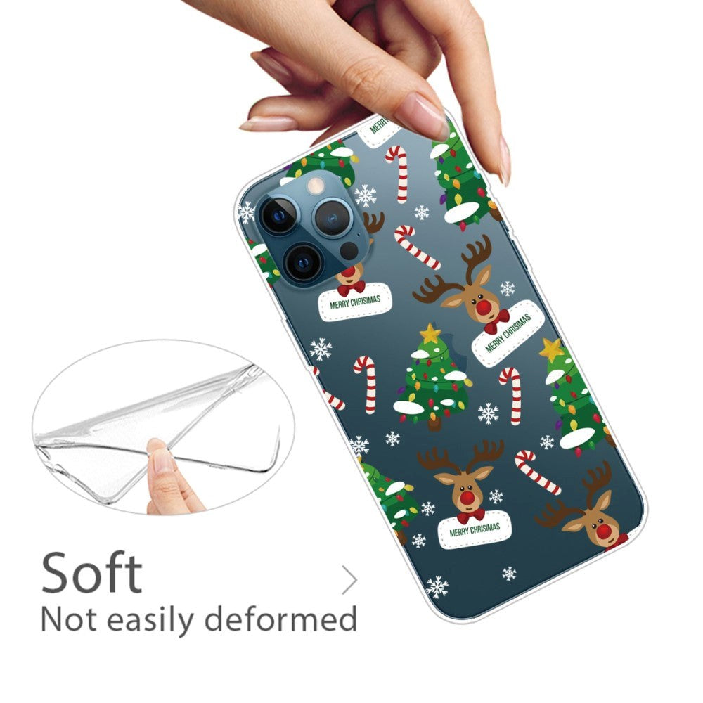 iPhone 14 Pro Fleksibel Plastik Jule Mobil Cover - Juledyr