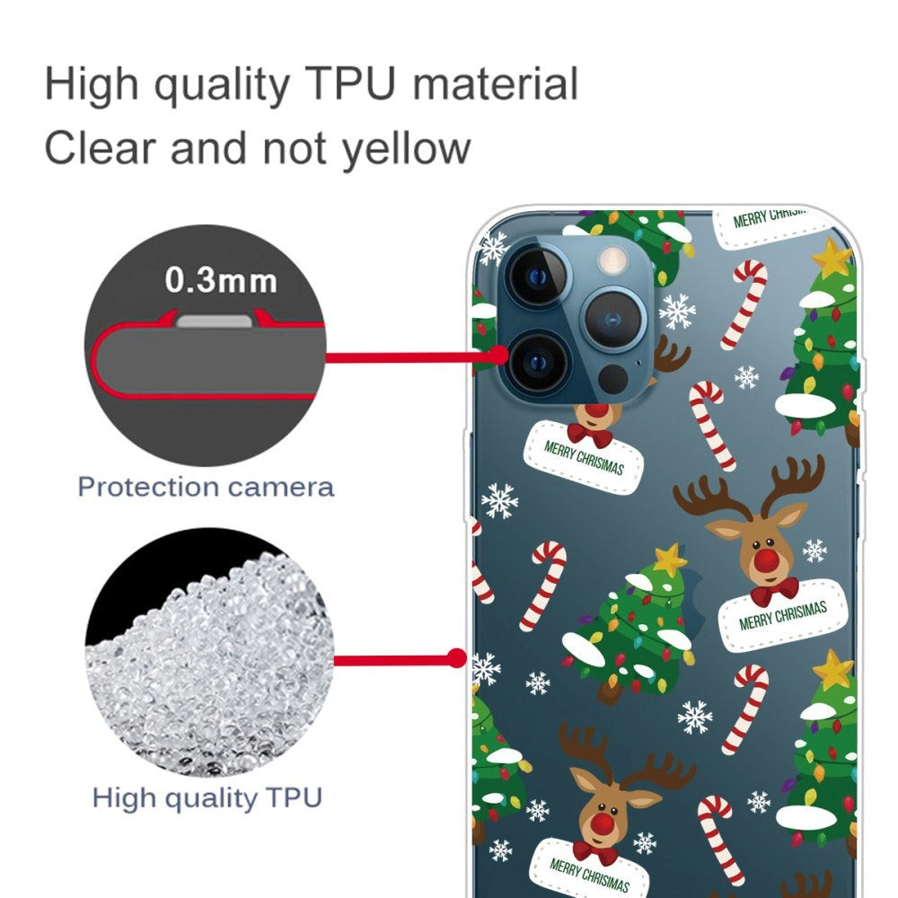 iPhone 14 Pro Fleksibel Plastik Jule Mobil Cover - Juledyr