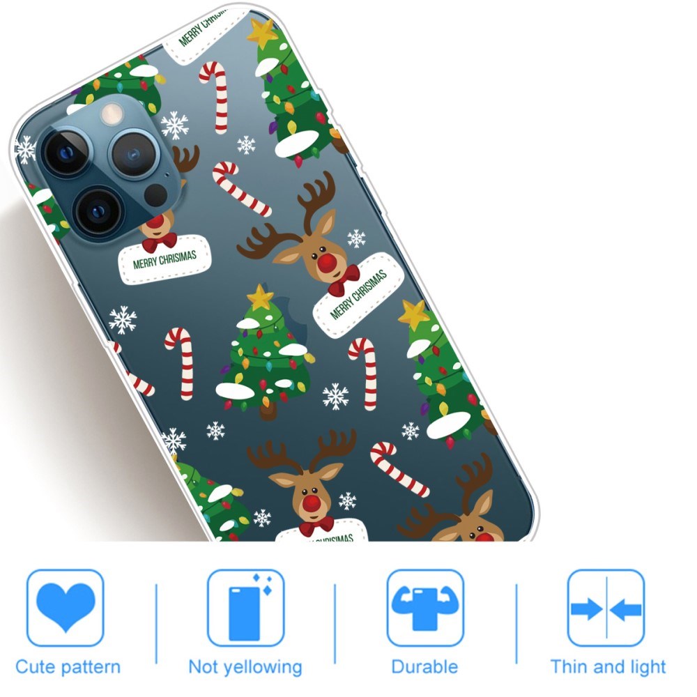 iPhone 14 Pro Fleksibel Plastik Jule Mobil Cover - Juledyr
