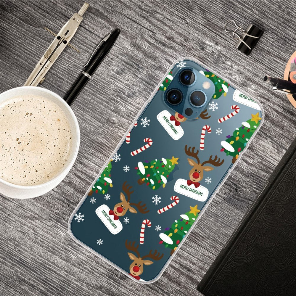 iPhone 14 Pro Fleksibel Plastik Jule Mobil Cover - Juledyr