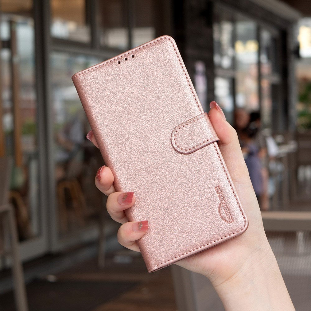 Samsung Galaxy A26 (5G) BINFEN Kunstlæder Flip Cover - RFID Blokering - Kortholder - Ståfunktion - Rose Gold