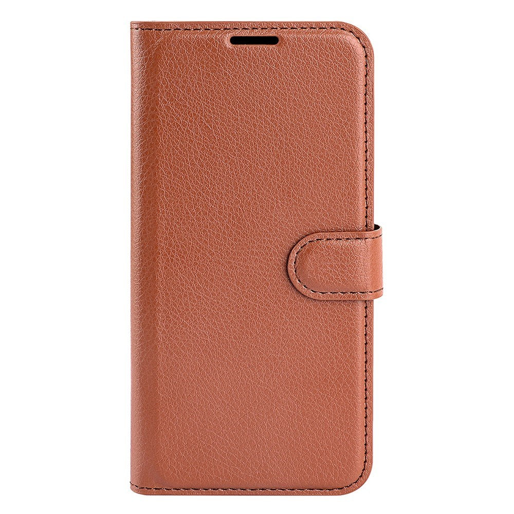 EIDERWOOD OnePlus 13 Shockproof Læderetui med Litchi Mønster og Kortholder - Brun