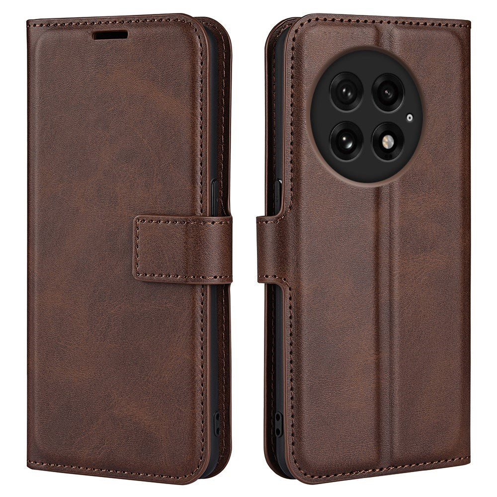 EIDERWOOD OnePlus 13 Wallet Flip Cover - Læder m. Pung - Mørkebrun