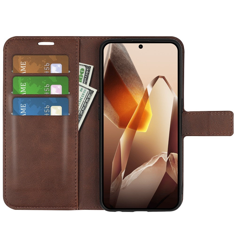 EIDERWOOD OnePlus 13 Wallet Flip Cover - Læder m. Pung - Mørkebrun