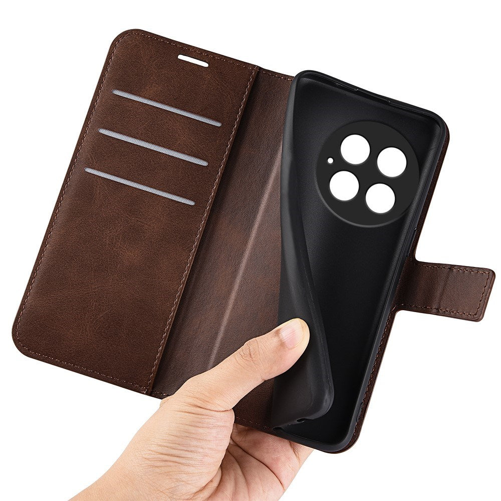 EIDERWOOD OnePlus 13 Wallet Flip Cover - Læder m. Pung - Mørkebrun