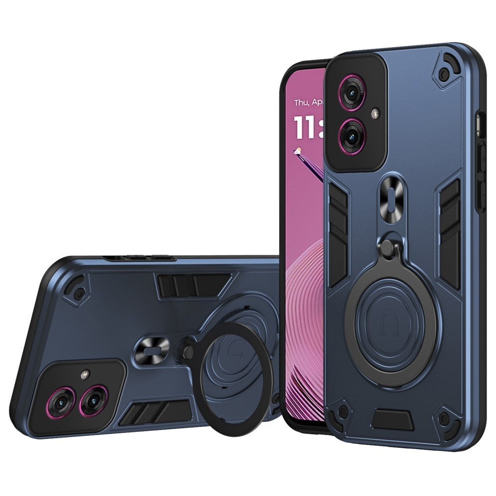 EIDERWOOD - Motorola Moto G55 - Hybrid Håndværker Cover m. Roterende Kickstand - Blå