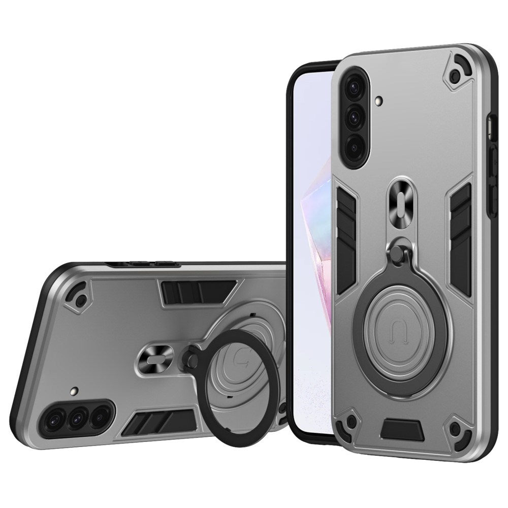 EIDERWOOD Samsung Galaxy A36 (5G) Hybrid Cover - 360 Grader Roterbar Kickstand - MagSafe Kompatibel - Sølv