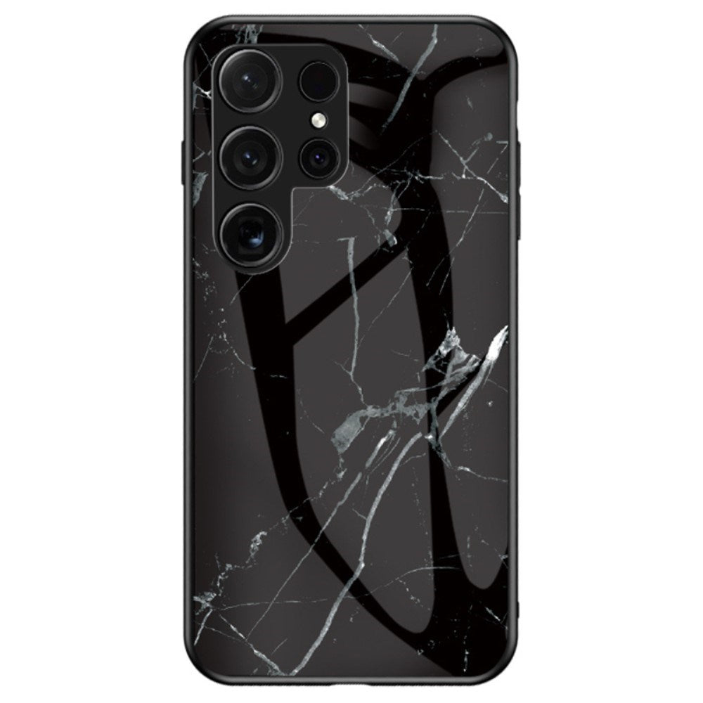 Samsung Galaxy S25 Ultra - EIDERWOOD Hybrid Marmor Cover m. Glas Bagside - Sort