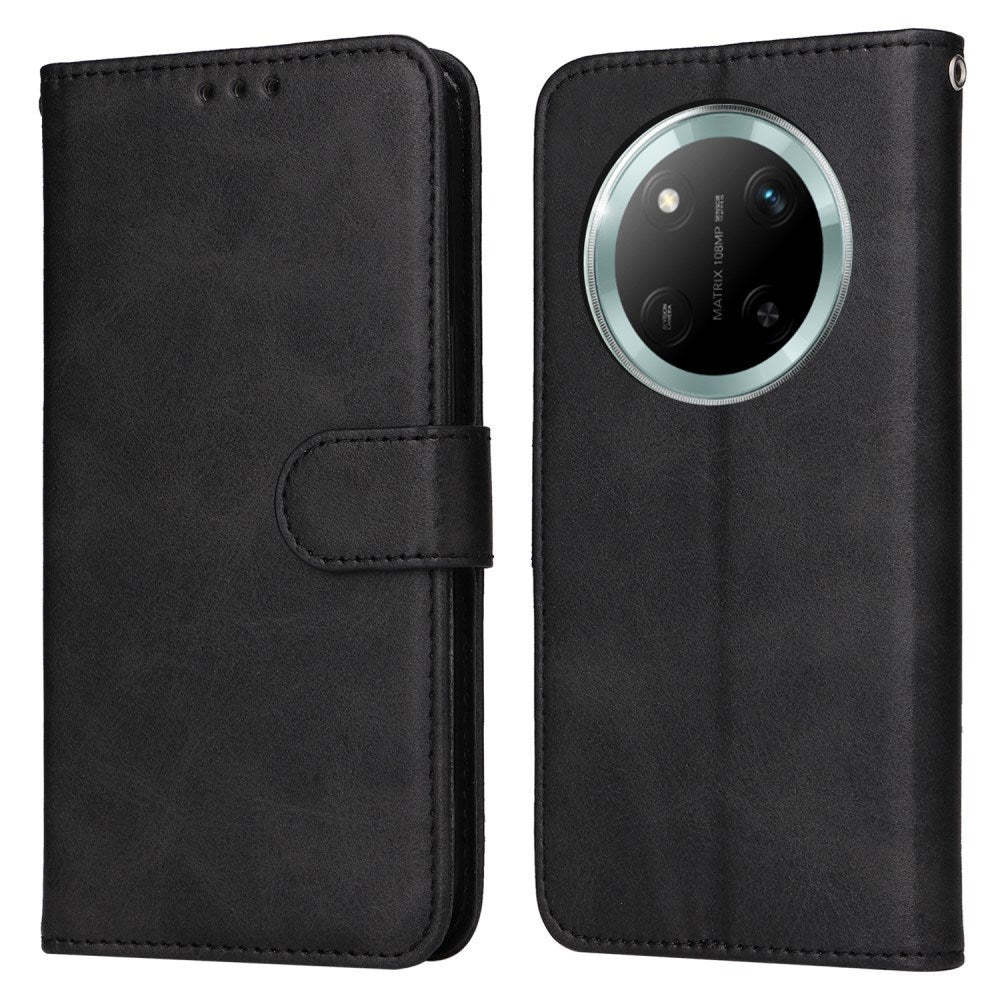 EIDERWOOD - Honor Magic7 Lite Kunstlæder Flip Cover m. Strop - Sort