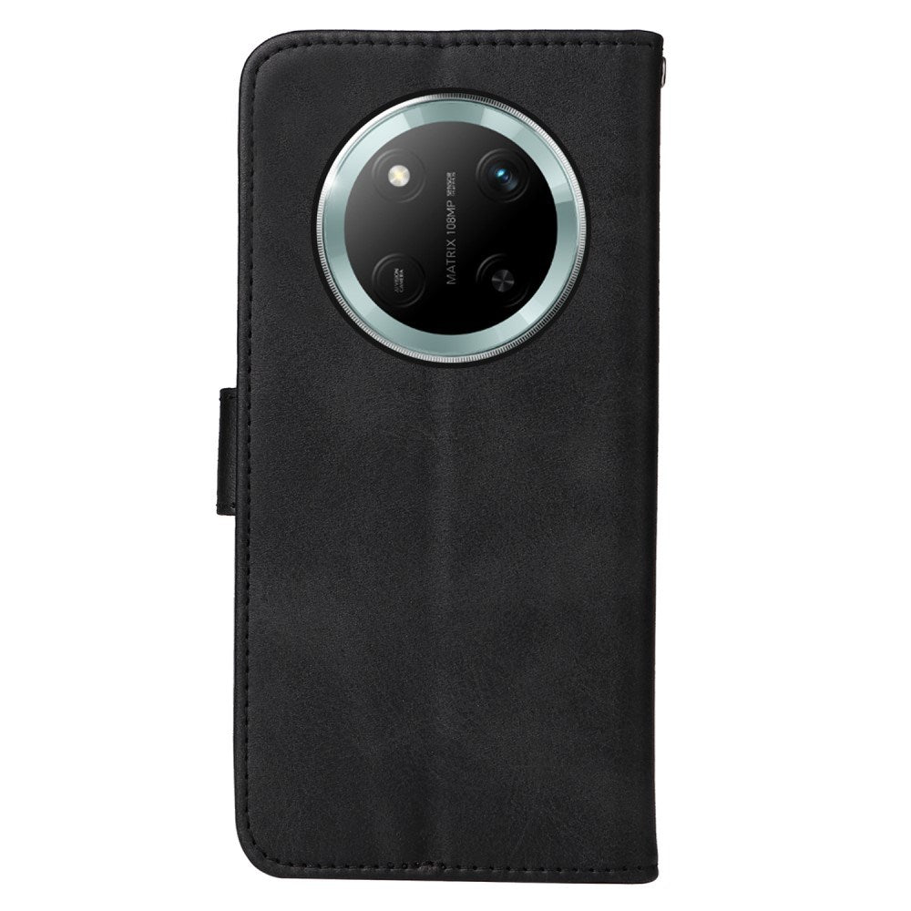 EIDERWOOD - Honor Magic7 Lite Kunstlæder Flip Cover m. Strop - Sort