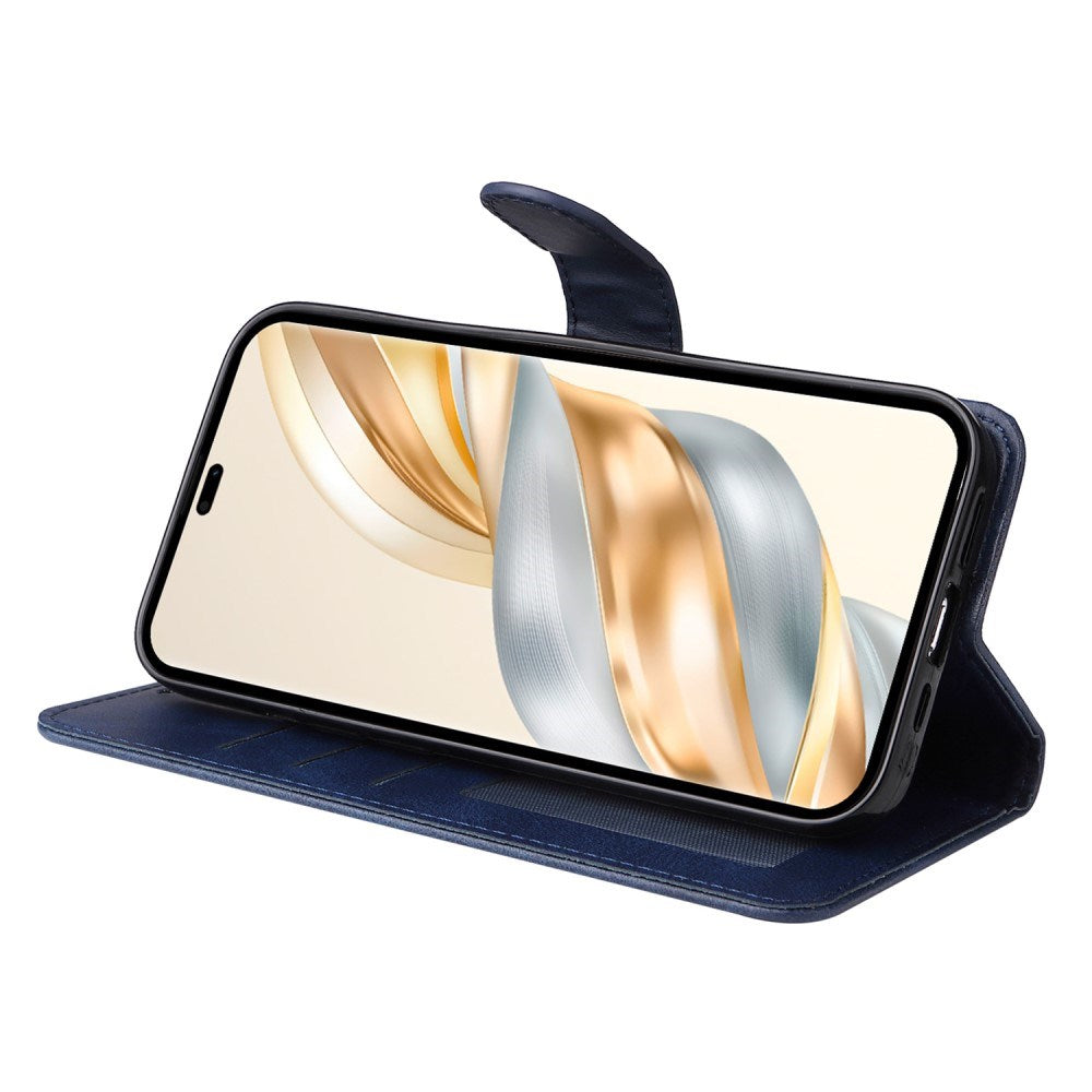EIDERWOOD - Honor Magic7 Lite Kunstlæder Flip Cover m. Strop - Blå