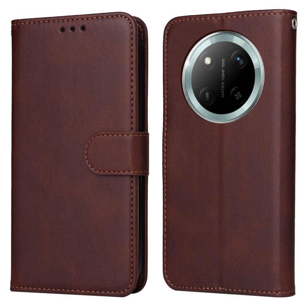 EIDERWOOD - Honor Magic7 Lite Kunstlæder Flip Cover m. Strop - Brun