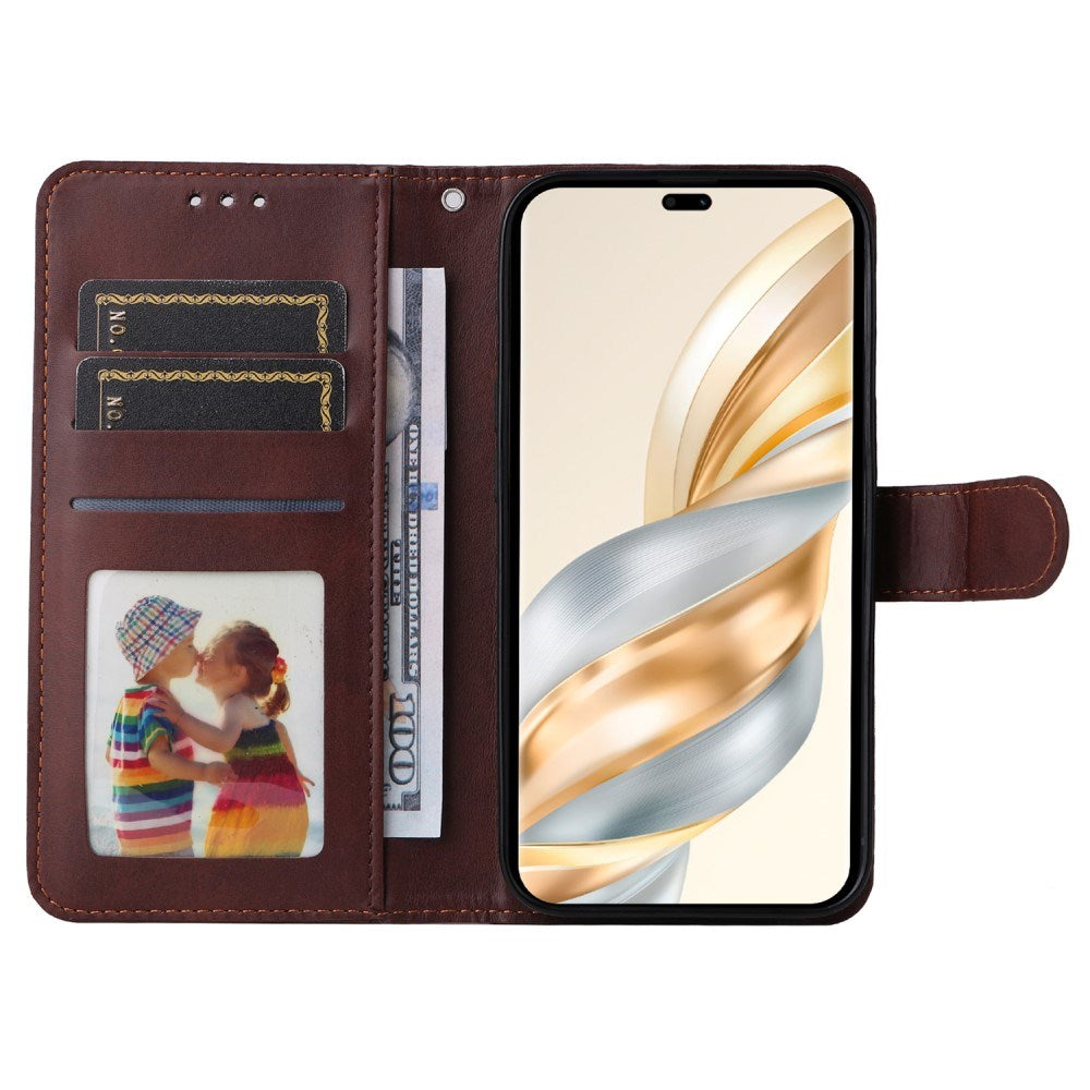EIDERWOOD - Honor Magic7 Lite Kunstlæder Flip Cover m. Strop - Brun
