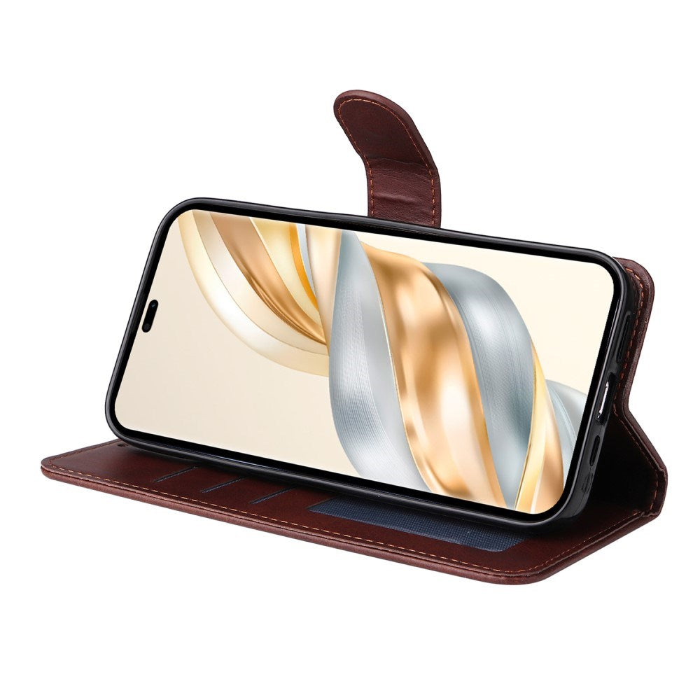 EIDERWOOD - Honor Magic7 Lite Kunstlæder Flip Cover m. Strop - Brun